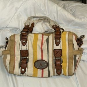Fossil Maddox Canvas Satchel Bag